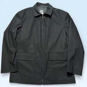 Gianfranco Ferre Jeans Coat Mens 58 Black Softshell Zip Overcoat Made In Italy